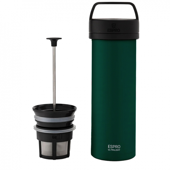 P0 Ultralight Travel Coffee Press, grün, 475 ml, Edelstahl von ESPRO