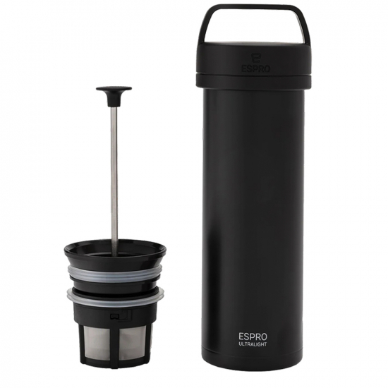 P0 Ultralight Travel Coffee Press, schwarz, 475 ml, Edelstahl von ESPRO