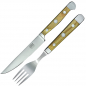 Preview: Steakmesser X313/12 und Gabel X013/09 von GÜDE, Serie Alpha Olive