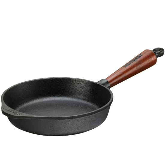 Servierpfanne 20 cm Gusseisen 0002T, hoher Rand / Griff Buche B-Ware von SKEPPSHULT