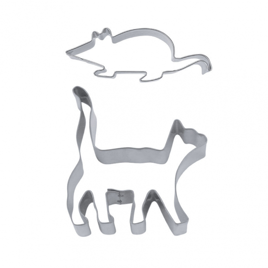 Katze und Maus, Ausstechformen-Set 2-tlg., Edelstahl von STÄDTER