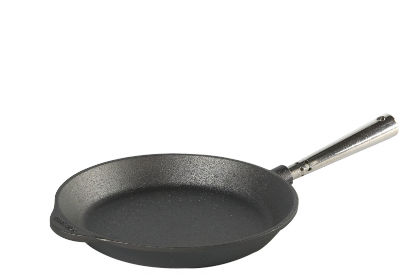 Bratpfanne 24 cm aus Gusseisen 0240 mit Edelstahlgriff, flacher Rand von SKEPPSHULT