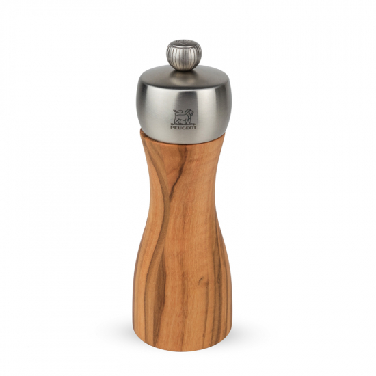Salzmühle Fidji Olivenholz / Edelstahl 15 cm hoch von PEUGEOT