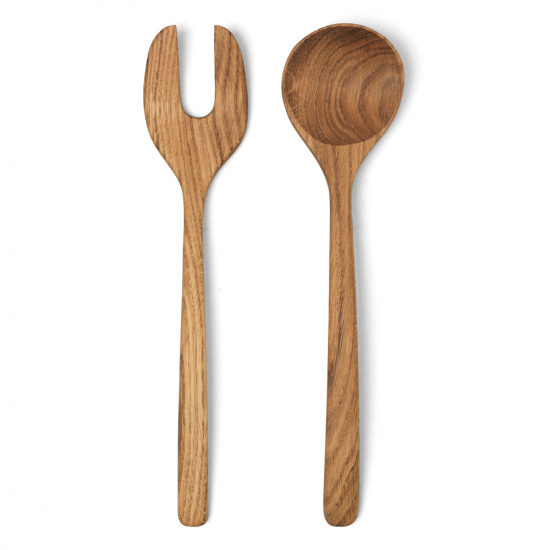 Salatbesteck 29,0 cm aus Eichenholz von KAY BOJESEN