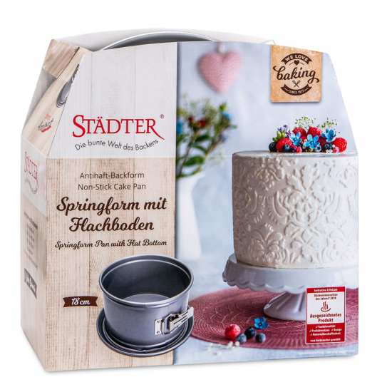 Springform hoch mit Flachboden 18 cm Durchmesser von STÄDTER „We love baking“