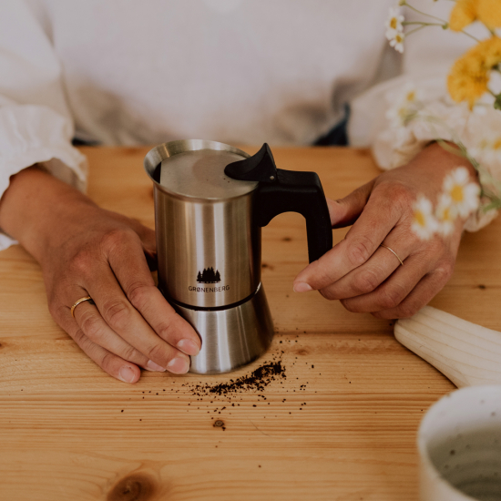 Espressokocher, 6 Tassen / 300 ml, Edelstahl, Induktion von Grønenberg