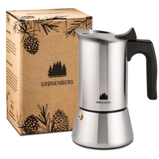 Espressokocher, 6 Tassen / 300 ml, Edelstahl, Induktion von Grønenberg