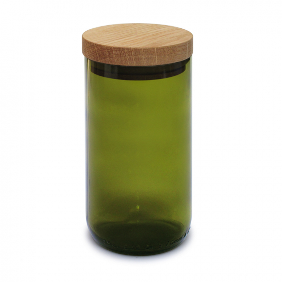 Vorratsglas grün Eichendeckel (Silikonring) 450 ml SIDE BY SIDE