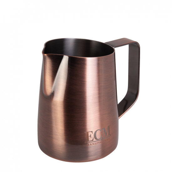 Milchkännchen Heritage Line 0,45 l aus Edelstahl / Kupferopotik mit Logo von ECM