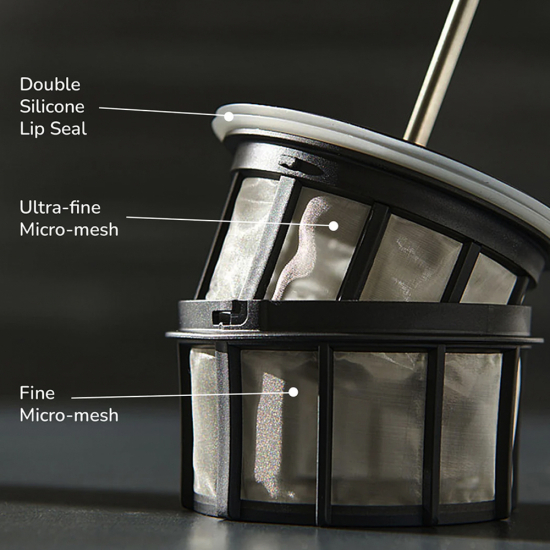P7 French Press Kaffeebereiter, mattschwarz, 530 ml, Edelstahl, von ESPRO