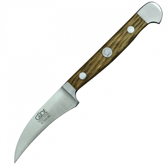 Schälmesser E703/06 von GÜDE, Serie Alpha Fasseiche, 6 cm lange Klinge