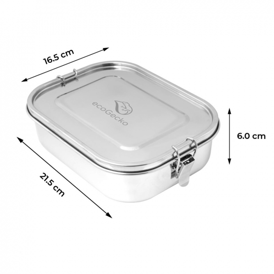 Brotdose 1400 ml mit Trennsteg aus Edelstahl von ECOGECKO