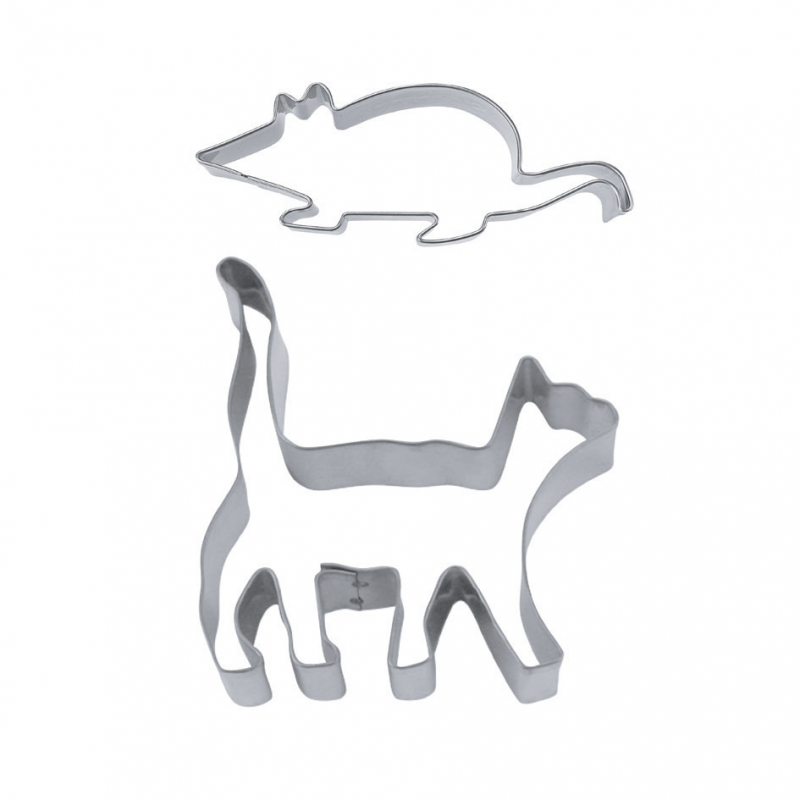 Katze und Maus, Ausstechformen-Set 2-tlg., Edelstahl von STÄDTER
