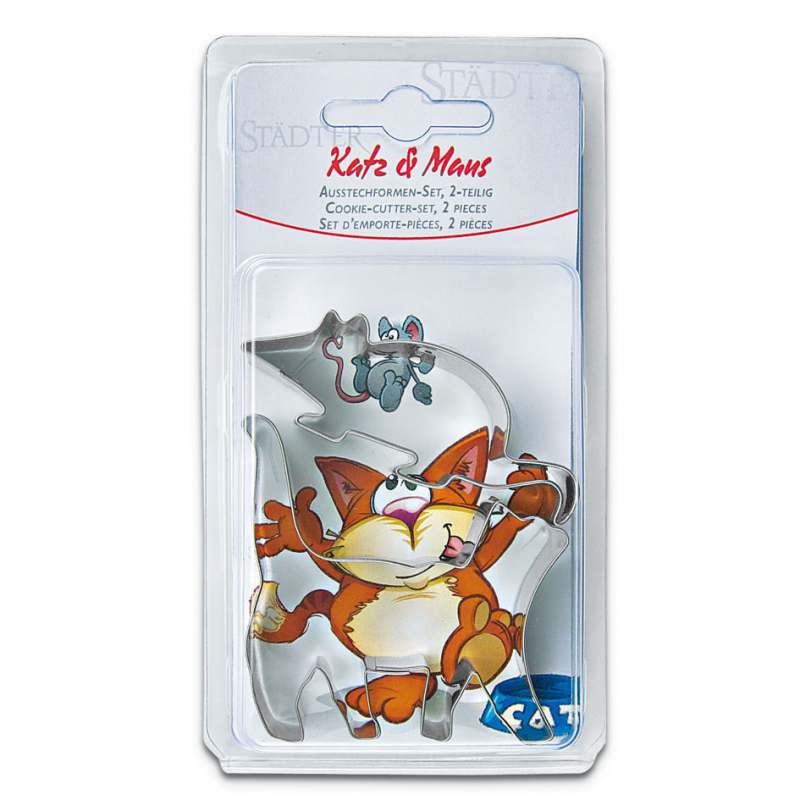 Katze und Maus, Ausstechformen-Set 2-tlg., Edelstahl von STÄDTER
