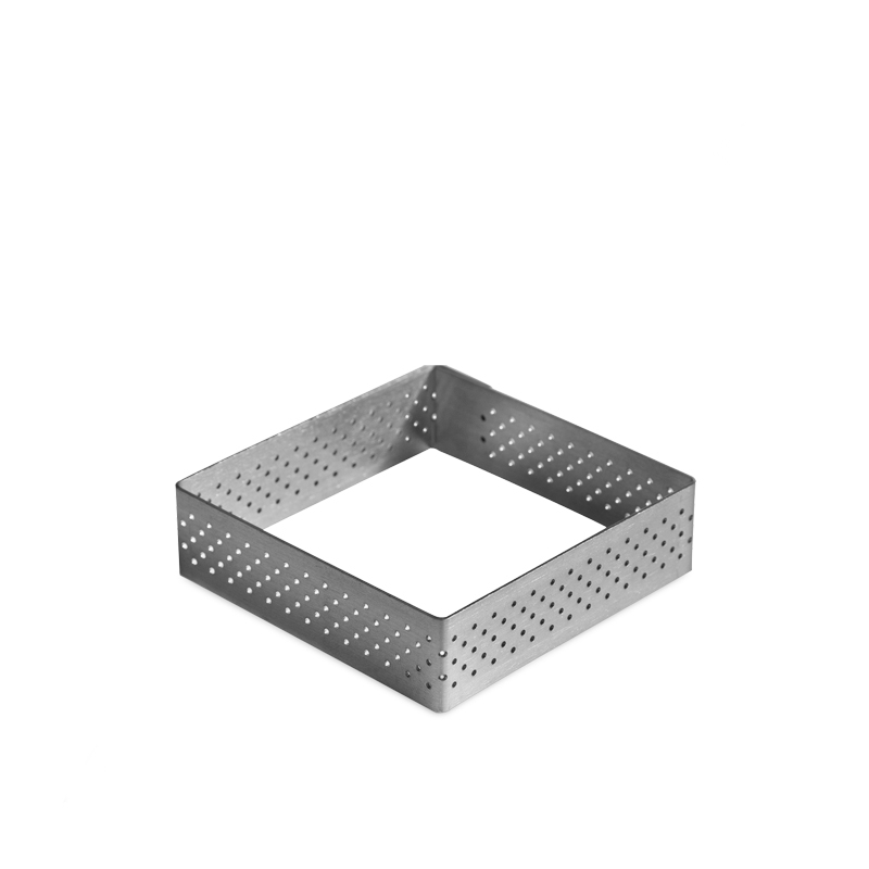 Tarte-Rahmen / Backrahmen 7 X 7 cm eckig, perforiert, Edelstahl von STÄDTER