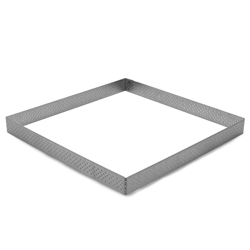 Tarte-Rahmen / Backrahmen 20 X 20 cm eckig, perforiert, Edelstahl von STÄDTER