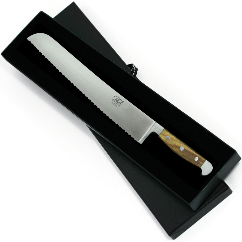 Brotmesser Franz Güde mit Olivenholz-Griff im Geschenkkarton KF-7431/32 von GÜDE
