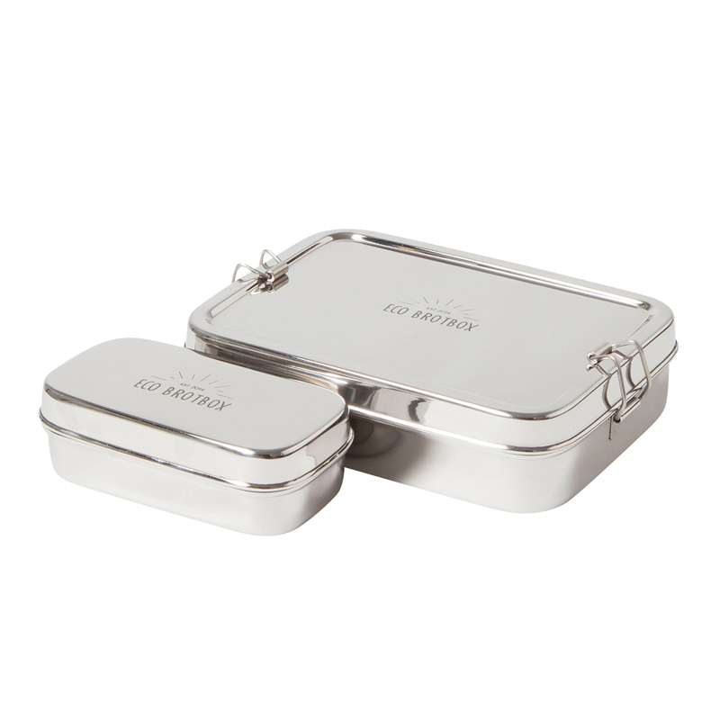 Brotbox XL 700 ml mit Snackbox aus Edelstahl B-Ware von ECO BROTBOX