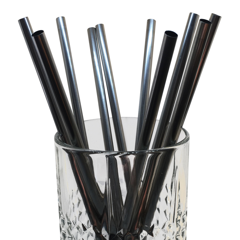Trinkhalm 20 cm aus Edelstahl 10 Stück von SEEBERGER