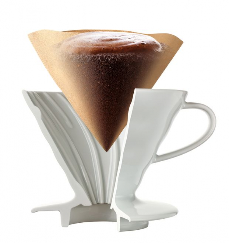 Kaffeefilter / Handfilter V60 aus Porzellan Größe 02 weiß von HARIO