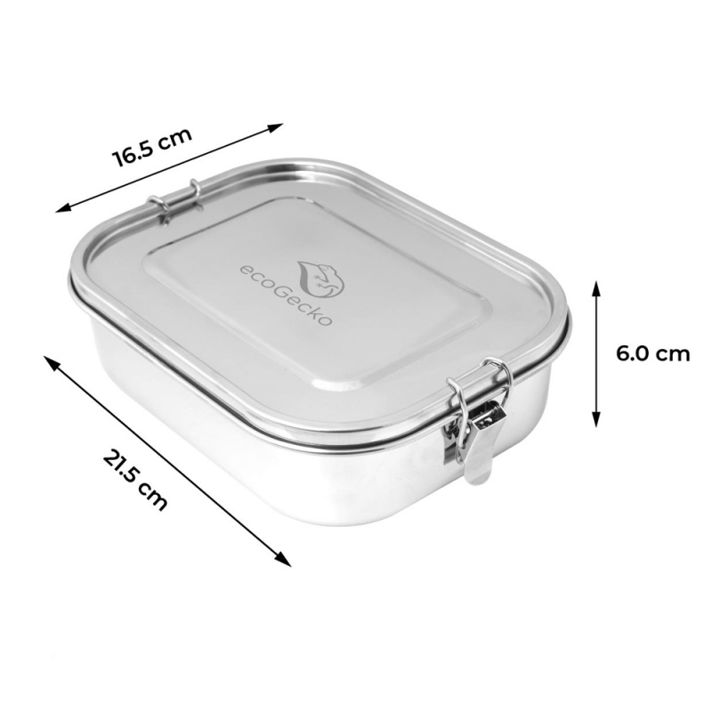 Brotdose 1400 ml mit Trennsteg aus Edelstahl von ECOGECKO