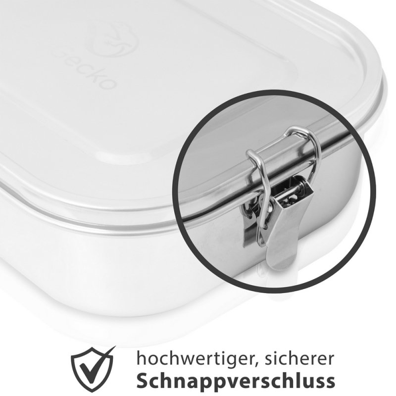 Brotdose 1400 ml mit Trennsteg aus Edelstahl von ECOGECKO