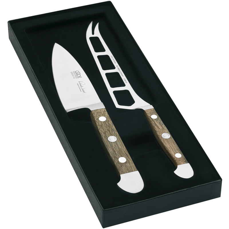 Käsemesser-Set Serie Alpha Fasseiche von GÜDE im Geschenkkarton