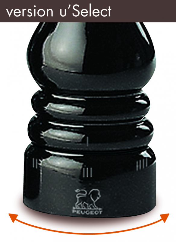 Salzmühle Isen 18 cm hoch, Buchenholz schwarz matt U'Select, von PEUGEOT